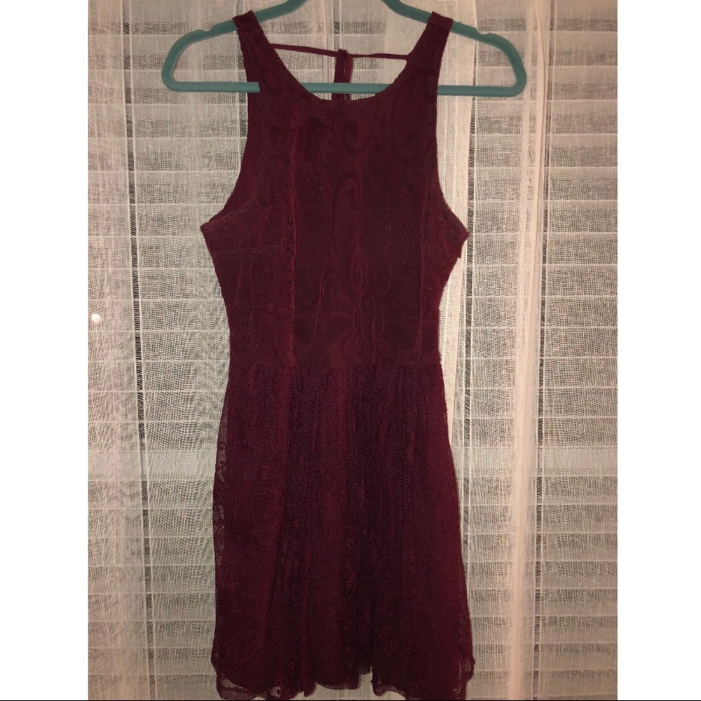 Mixed lace skater dress